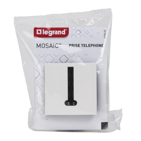 Prise téléphone en T Mosaic 8 contacts 2 modules - blanc