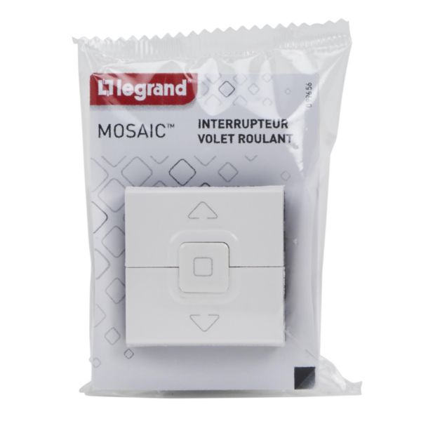 Interrupteur individuel de volets roulants Mosaic 2 modules - blanc