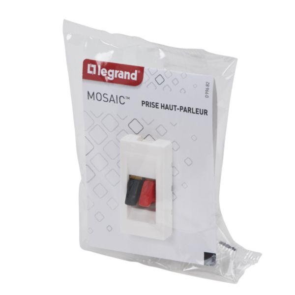 Prise haut-parleur Mosaic 1 module - blanc