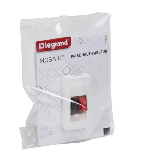 Prise haut-parleur Mosaic 1 module - blanc