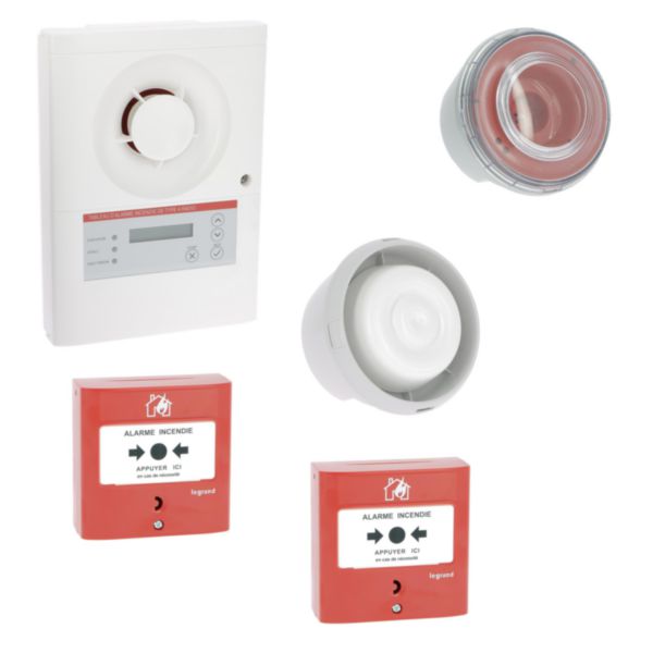 Prêt à poser alarme incendie Type 4 Radio composé du tableau d'alarme , 2 déclencheurs manuels , 1 diffuseur sonore et 1 lumineux - Page 2