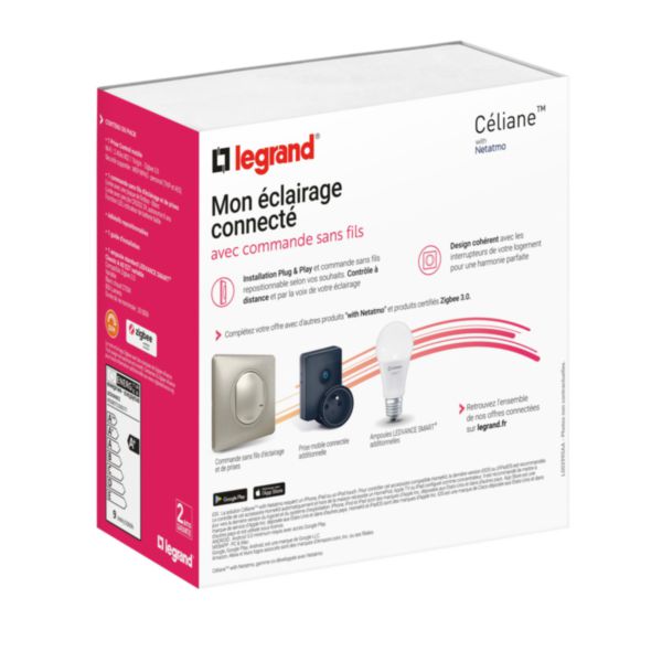 Pack de démarrage Éclairage Connecté Céliane with Netatmo commande sans fils, Prise Control mobile et ampoule dimmable - blanc