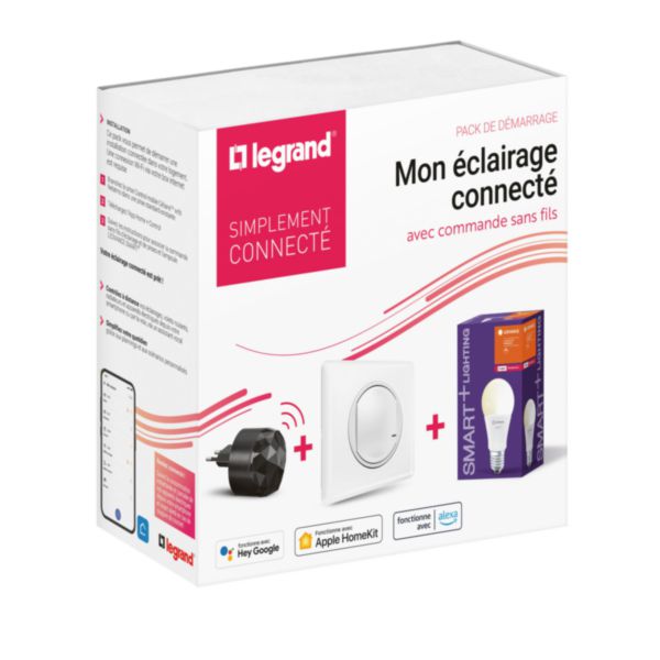 Pack de démarrage Éclairage Connecté Céliane with Netatmo commande sans fils, Prise Control mobile et ampoule dimmable - blanc