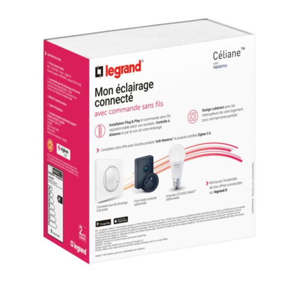 Pack de démarrage Éclairage Connecté Céliane with Netatmo commande sans fils, Prise Control mobile et ampoule dimmable - titane