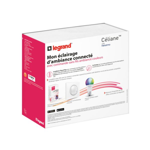 Pack de démarrage Ambiances Couleurs Céliane with Netatmo commande sans fils, Prise Control mobile et ampoule couleur - blanc