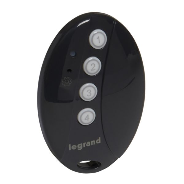 Télécommande de poche connectée avec 4 boutons pour scènes de vie ON-OFF ou gestion d'un ouvrant - graphite