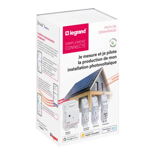 Pack de démarrage Drivia with Netatmo pour installation photovoltaïque avec Module Control, compteur d'énergie, délesteur, contacteur