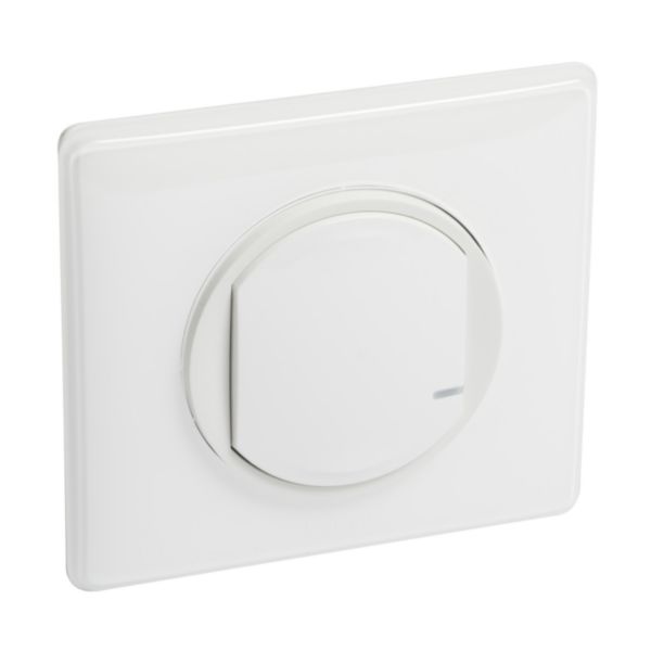 Interrupteur sans fils pour interrupteur à câbler connecté ou prise connectée Céliane with Netatmo avec plaque Blanc
