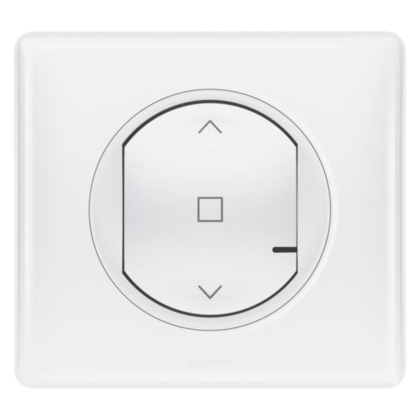 Commande sans fils pour interrupteur de volet roulant connecté Céliane with Netatmo complète avec plaque Blanc