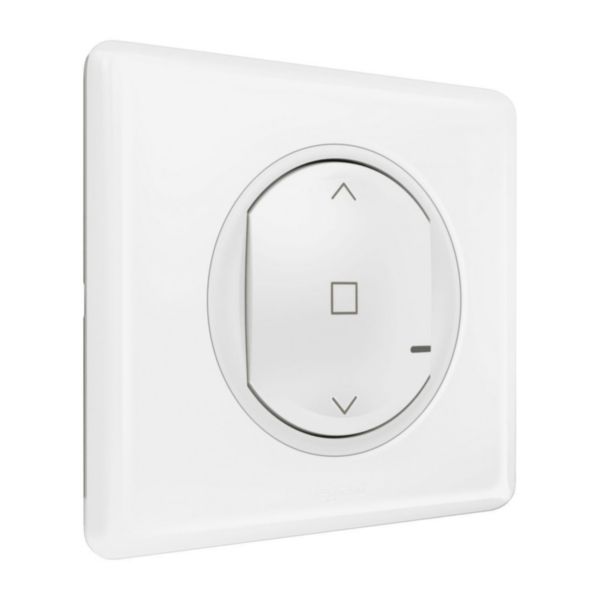 Commande sans fils pour interrupteur de volet roulant connecté Céliane with Netatmo complète avec plaque Blanc