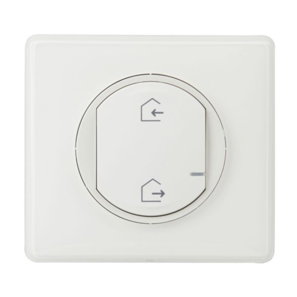 Commande générale sans fils Départ/Arrivée pour installation connectée Céliane with Netatmo complète avec plaque Blanc