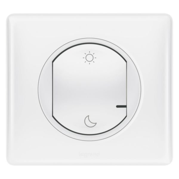 Commande sans fils Lever/Coucher pour installation connectée Céliane with Netatmo complète avec plaque Blanc