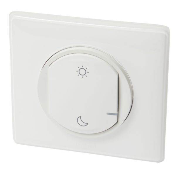 Commande sans fils Lever/Coucher pour installation connectée Céliane with Netatmo complète avec plaque Blanc