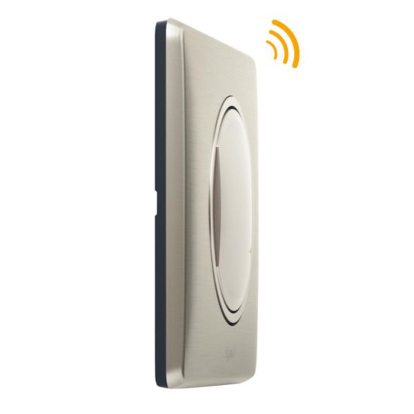 Interrupteur sans fils pour interrupteur à câbler connecté ou prise connectée Céliane with Netatmo avec plaque Titane