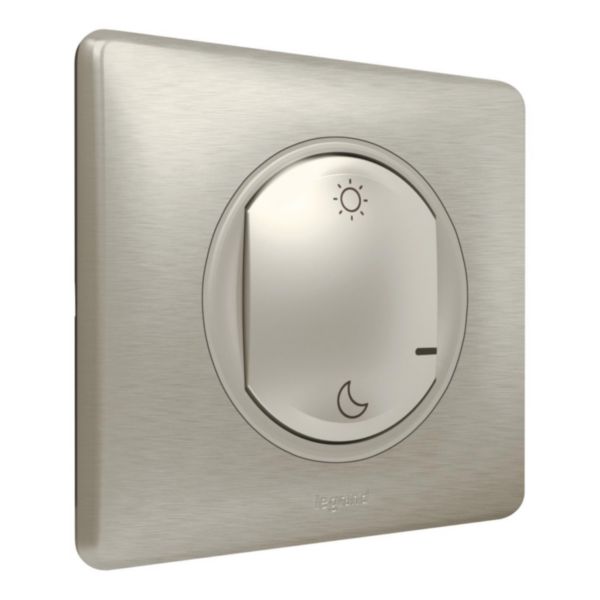 Commande sans fils Lever/Coucher pour installation connectée Céliane with Netatmo complète avec plaque Titane