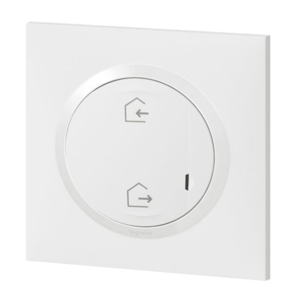 Commande générale sans fils Départ/Arrivée pour installation connectée dooxie with Netatmo complète avec plaque blanche