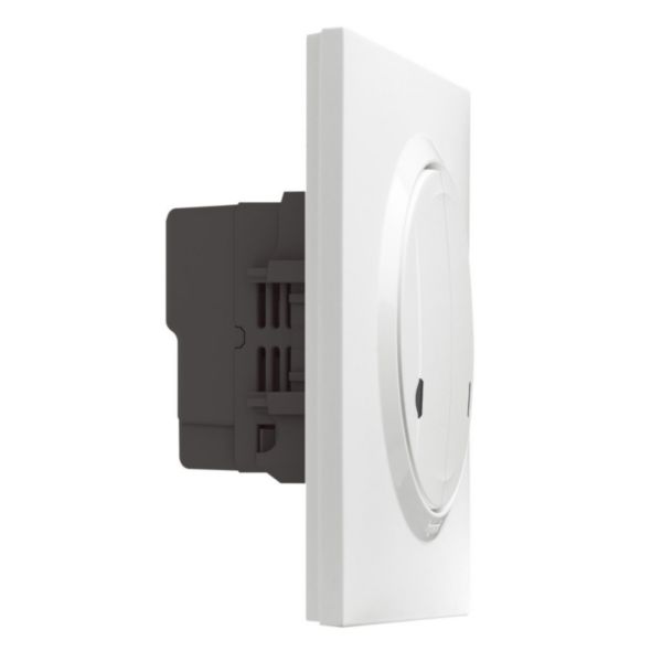 Interrupteur double 2 circuits pour installation connectée dooxie with Netatmo complet avec plaque blanche