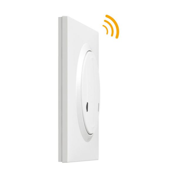 Interrupteur double sans fils pour interrupteur connecté ou prise connectée dooxie with Netatmo avec plaque blanche