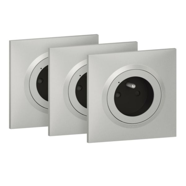 Lot de 3 prises connectées dooxie with Netatmo avec mesure puissance et suivi consommation complètes plaque alu