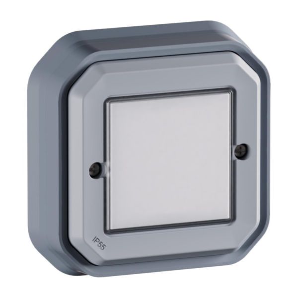 Interrupteur sans fils étanche pour interrupteur à câbler connecté ou prise connectée Plexo with Netatmo saillie gris