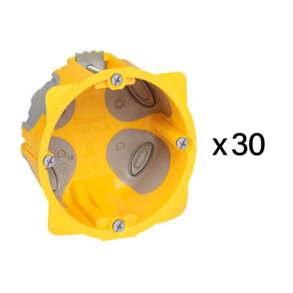 Lot de 30 boîtes à encastrer Eco Batibox profondeur 40mm pour plaque de plâtre - 1 poste