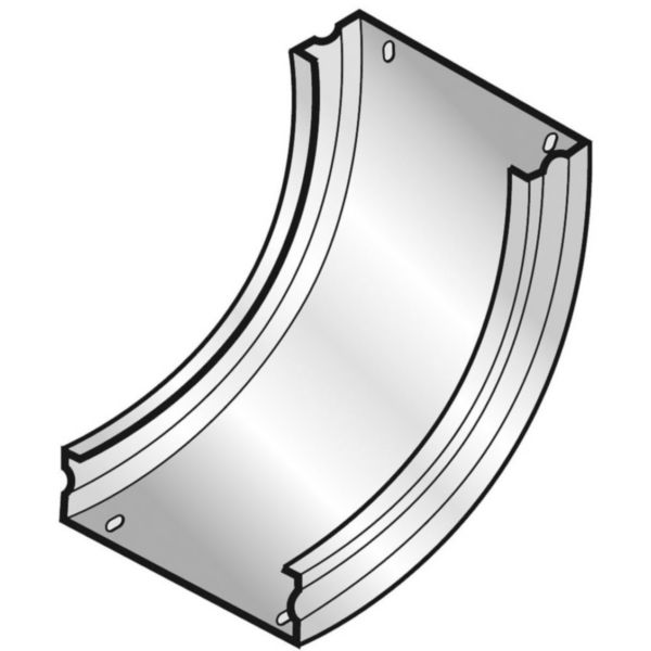 Changement de plan concave avec fond plein pour chemins de câbles tôle P31 M/F - hauteur 25mm et largeur 50mm - finition GS