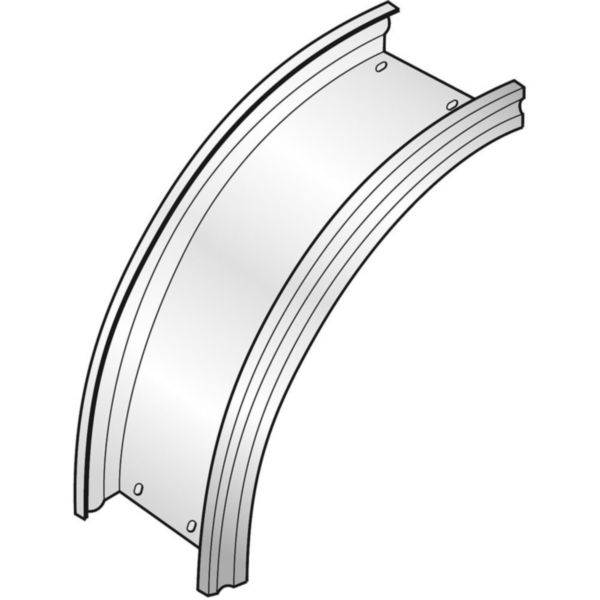 Changement de plan convexe avec fond plein pour chemins de câbles tôle P31 M/F - hauteur 25mm et largeur 50mm - finition GS