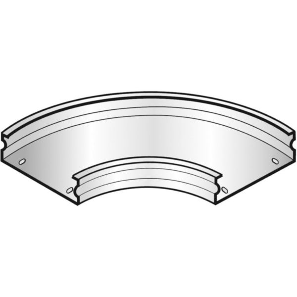 Coude 90 degrés avec fond plein pour chemins de câbles tôle P31 M/F - hauteur 25mm et largeur 50mm - finition GC