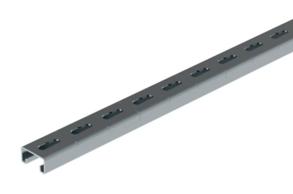 Rail avec oblongs trou de serrure R21S chemins de câbles fils Cablofil - fix. plafond en balancelle ou pendard charges lourdes - ZnMg