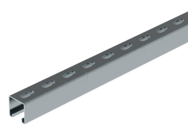 Rail oblongs trou de serrure R41S chemins de câbles fils Cablofil - fixation plafond balancelle ou pendard charges lourdes - ZnMg