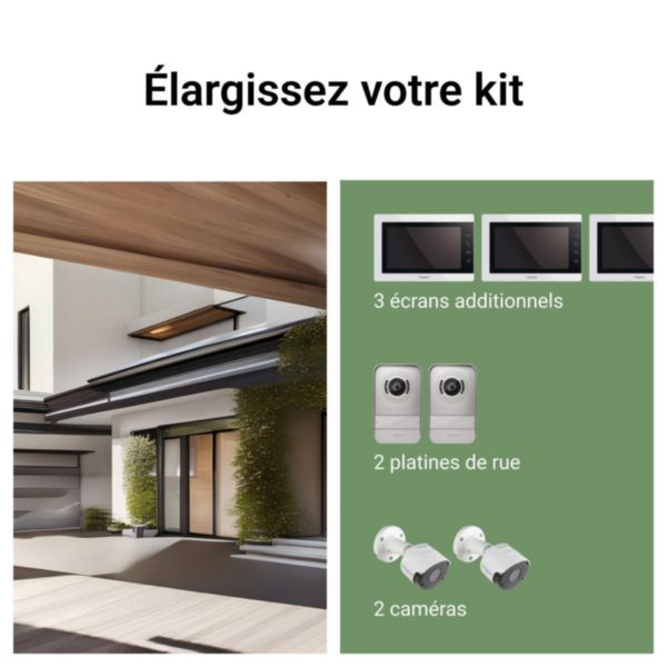 Ecran intérieur supplémentaire visiophone Easy Kit 7pouces blanc