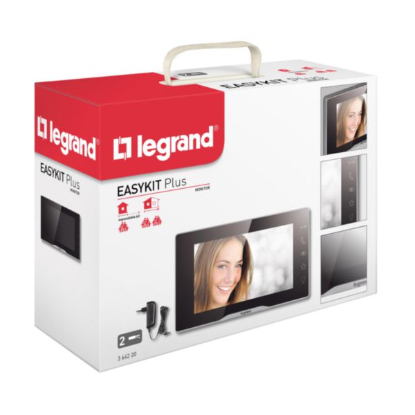 Ecran intérieur supplémentaire visiophone Easy Kit 7pouces noir effet miroir
