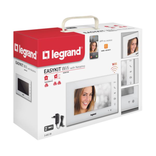 Ecran intérieur supplémentaire visiophone Easy Kit connecté 7pouces blanc
