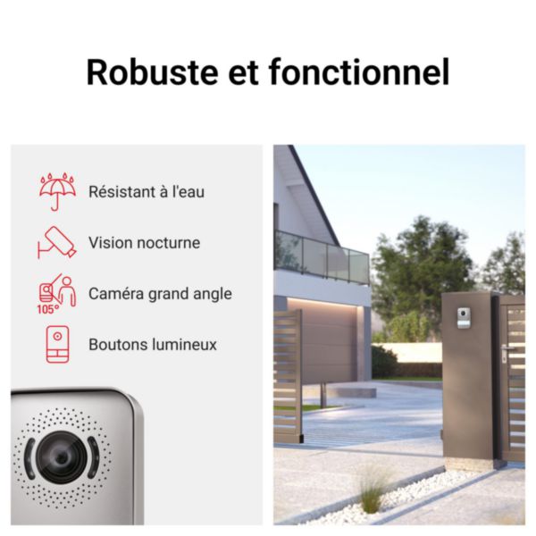 Visiophone Easy Kit WiFi with Netatmo connecté avec écran 7pouces blanc et platine de rue