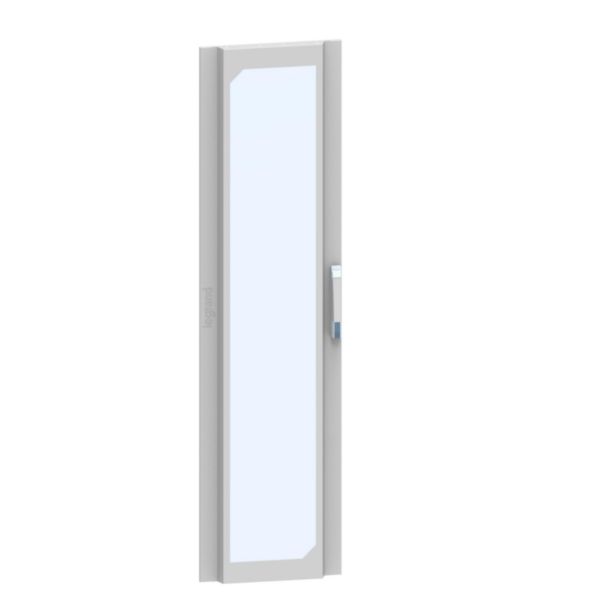 Porte vitrée galbée pour armoire de distribution hauteur 2200mm et largeur 450mm - XL³HP 6300