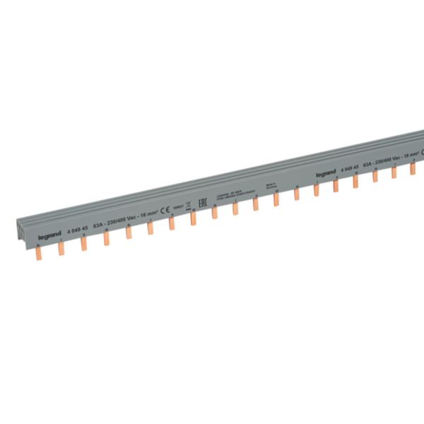 Peigne d'alimentation tétrapolaire HX³ traditionnel pour bornes à vis - longueur 56 modules maximum 14 appareils