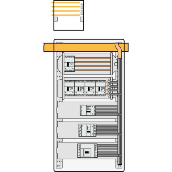 Kit de connexion VX³ pour jeux de barres d'entraxes différents alignées en armoire profondeur 975mm