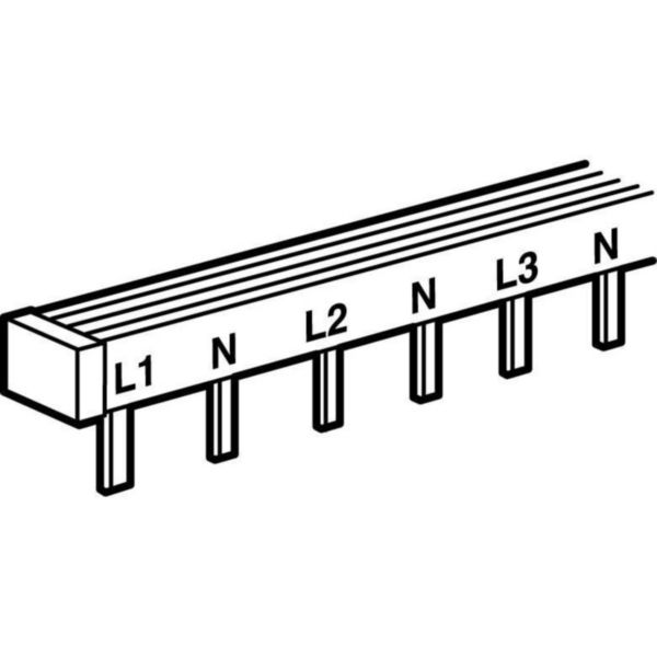 Peigne d'alimentation bipolaire équilibré sur 3 phases HX³ traditionnel pour bornes à vis - longueur 56 modules