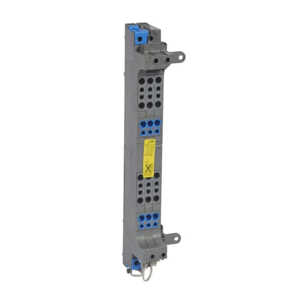 Peigne d'alimentation tétrapolaire vertical 63A VX³ à bornes automatiques pour coffrets 3 rangées