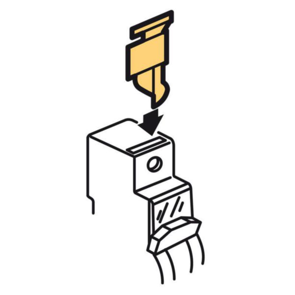 Cache vis plombable avec 4 pôles sécables pour disjoncteur DX³ 1,5 module par pôle