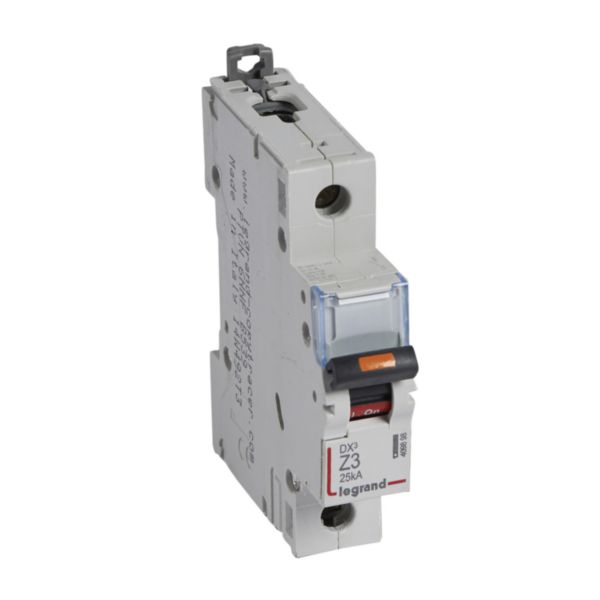 Disjoncteur DX³ 25kA arrivée haute et départ bas à vis 1P 230V~ à 400V~ - 3A - courbe Z - 1 module