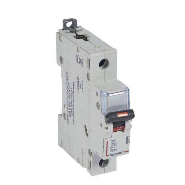 Disjoncteur DX³ 25kA arrivée haute et départ bas à vis 1P 230V~ à 400V~ - 6A - courbe Z - 1 module