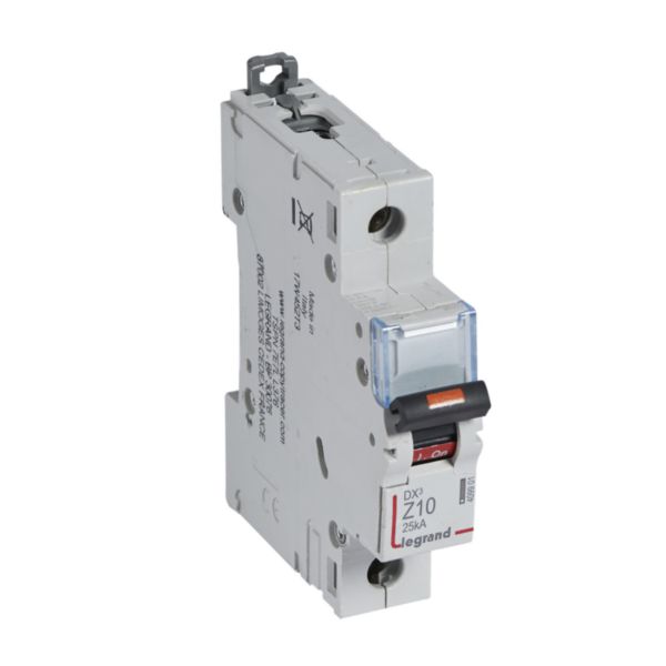 Disjoncteur DX³ 25kA arrivée haute et départ bas à vis 1P 230V~ à 400V~ - 10A - courbe Z - 1 module