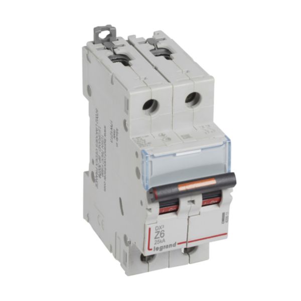 Disjoncteur DX³ 25kA arrivée haute et départ bas à vis 2P 230V~ à 400V~ - 6A - courbe Z - 2 modules