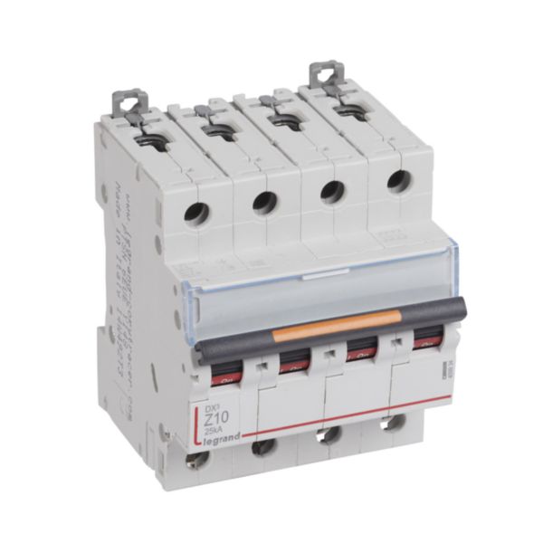 Disjoncteur DX³ 25kA arrivée haute et départ bas à vis 4P 400V~ - 10A - courbe Z - 4 modules