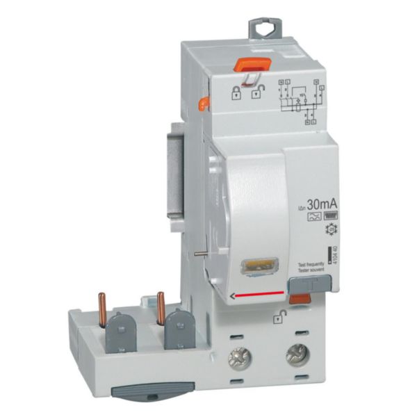 Bloc différentiel adaptable automatique DX³ pour disjoncteur 1 module par pôle - 2P 230V~ - 40A - typeF 30mA