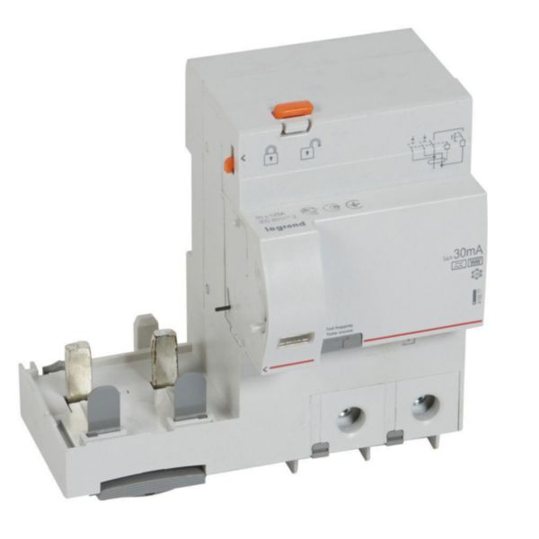 Bloc différentiel adaptable à vis DX³ pour disjoncteur 1,5 module par pôle - 2P 230V~ à 400V~ - 125A - typeF 30mA