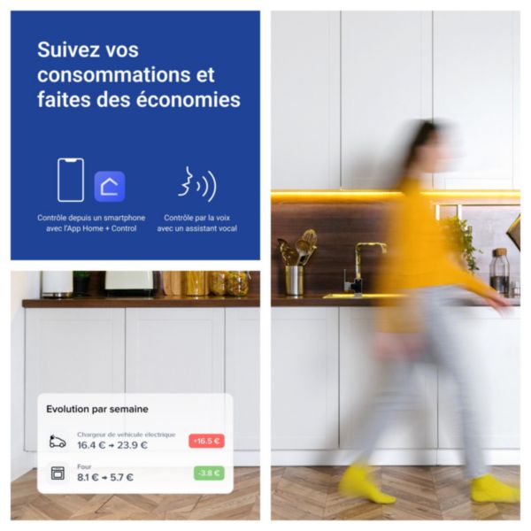 Compteur d'énergie connecté Drivia with Netatmo - livré avec 1 transformateur de courant fermé 80A - 1 module