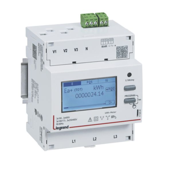 Compteur modulaire triphasé EMDX³ non MID raccordement TI 5A - 4 modules - avec sortie RS485