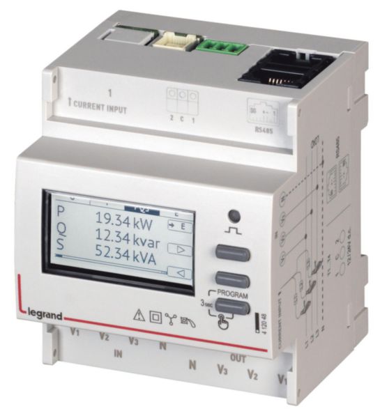 Centrale de mesure EMDX³ modulaire Easy Connect pour tore Rogowski souple avec afficheur graphique et sortie MODBUS 4 modules